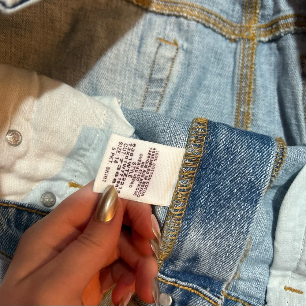 Polo Jeans‎ Company RL Ralph Lauren Light Blue Denim Mini Skirt Size 14
